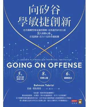 書封 向矽谷學敏捷創新：史丹佛轉型專家親授微軟、亞馬遜等矽谷巨頭8大致勝心態，打造創新、活力十足的卓越組織